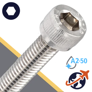 M1.6X0.35 Socket Head Cap Screw,A2-50 Stainless,ISO 4762