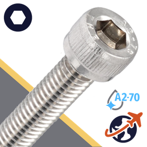 M10X1.5 Socket Head Cap Screw,A2-70 Stainless,ISO 4762