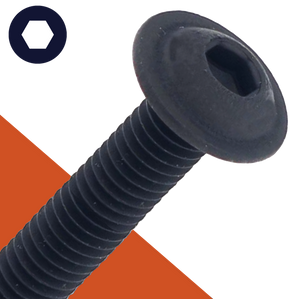 M5X0.8 Socket Button Flange,Stainless + Black Oxide,ISO 7380-2