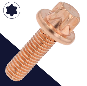 M6X1.0 External Torx,Class 10.9 Copper Plated,Specialty Flange Bolt