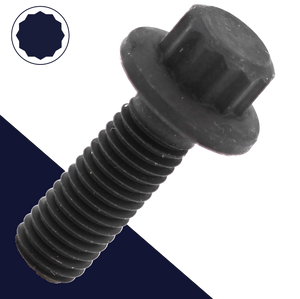 M8X1.25 12-Point Flange,Steel Class 10.9 Black,Special Wide Head
