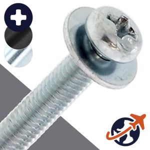 M2.6X0.45 Pan Phillips SEMS,Flat Washer OD: 7.5mm,Steel, Zinc Plated