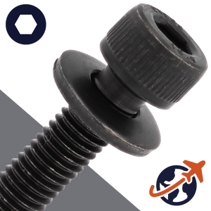 M10X1.5 Socket Head SEMS,Disc Spring Washer,Steel 10.9 Black