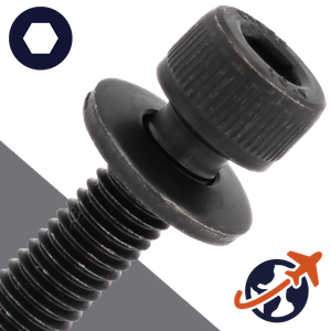 M10X1.5 Socket Head SEMS,Disc Spring Washer,Steel 10.9 Black