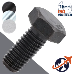 M10X1.5 ISO Hex Bolt,Steel 10.9 Zinc Plated,ISO 4014/4017 - 16mm WAF