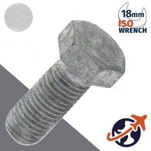 M12X1.75 ISO Hex Bolt,Steel 10.9 Hot Dip Galvanized,ISO 4014/4017 - 18mm WAF