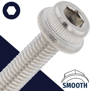 M5 Flanged Socket Head,Stainless Steel A2,Smooth Flange