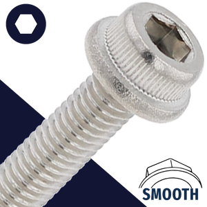 M5 Flanged Socket Head,Stainless Steel A2,Smooth Flange