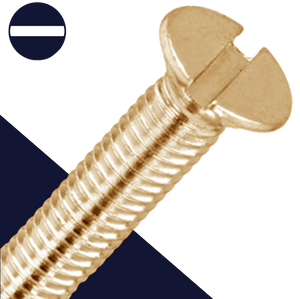 M6X1.0 Slotted Flat Head - Brass DIN 963