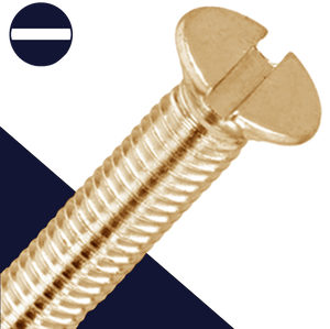M6X1.0 Slotted Flat Head - Brass DIN 963