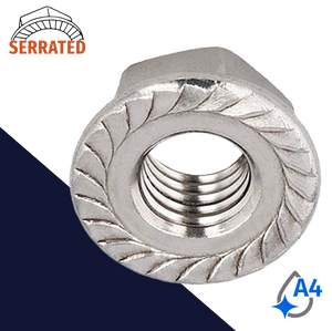 Flange Nut Serrated - A4-80 Stainless DIN 6923
