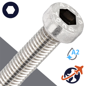 M5X0.8 Low Socket Head Pilot Hole - A2 Stainless DIN 6912