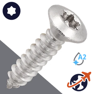 M3.9 Torx Oval Head Tapping Screw - A2 Stainless ISO 14587