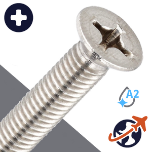 M4X0.7 Phillips Flat Head - A2 Stainless DIN 965
