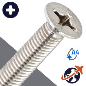 M2.5X0.45 Phillips Flat Head,DIN 965,A4 Stainless Steel