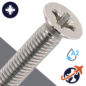 M4X0.7 Pozidrive Flat Head - A2 Stainless DIN 965-PZ