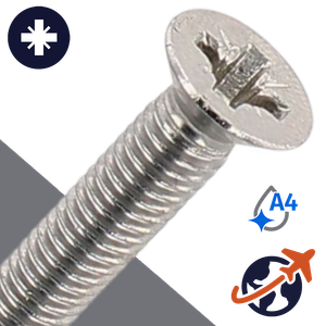 M5X0.8 Pozidrive Flat Head - A4 Stainless DIN 965-PZ