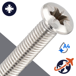 M2.5X0.45 Pozidrive Oval Head - A4 Stainless DIN 966-PZ