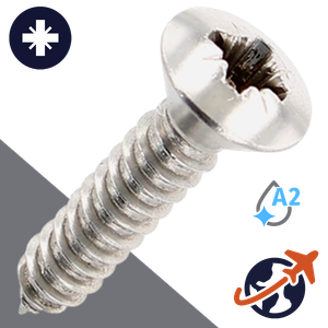 M2.2 Pozidrive Oval Tapping - A2 Stainless DIN 7983-C