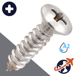 M5.5 Phillips Oval Tapping - A2 Stainless DIN 7983-C