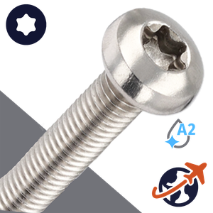 M2.5X0.45 Torx Pan Head - A2 Stainless ISO 14583