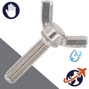 M8X1.25 Wing Bolt American Style - A2 Stainless Steel