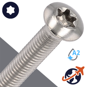 M5X0.8 Torx Oval Head - A2 Stainless Steel ISO 14584
