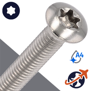 M5X0.8 Torx Oval Head - A4 Stainless ISO 14584