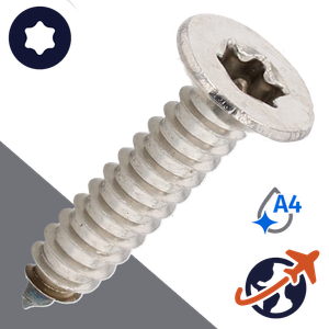 M2.9 Torx Flat Tapping - A4 Stainless ISO 14586