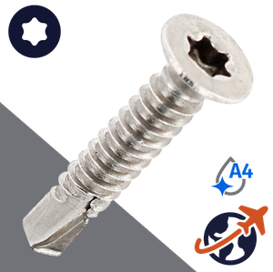 M5.5 Torx Flat Self Drilling - A4 Stainless DIN 7504-O