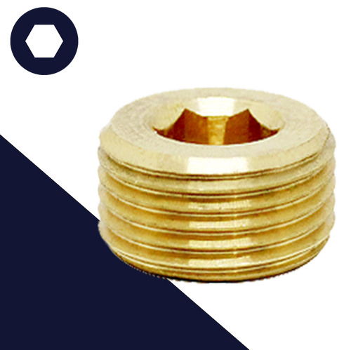 Taper Allen Socket Plug,Solid Brass,DIN 906