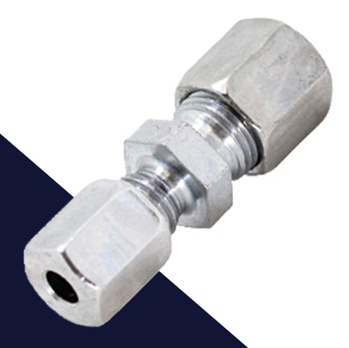 Metric Tee Union Compression Set Zinc Plated Steel DIN "L"