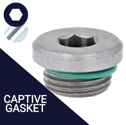 Low Flanged Allen Socket Plug,Captive Sealing Washer,DIN 908 + Similar