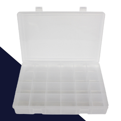 Plastic Divided Case,Multi-Compartment,Adjustable + Fixed
