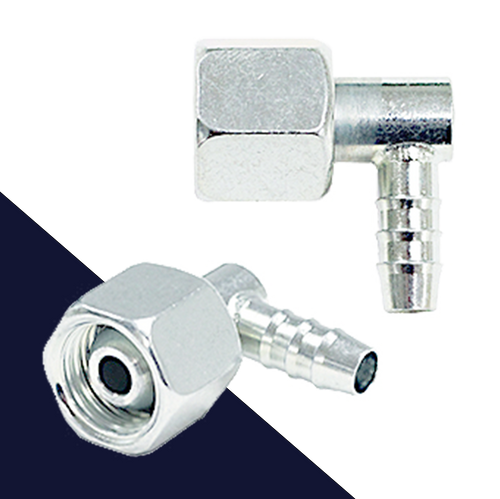 M6 Barb + M14X1.5 Nut Cone Nipple + Swivel Nut 90 Degree / Cohline 7040.90