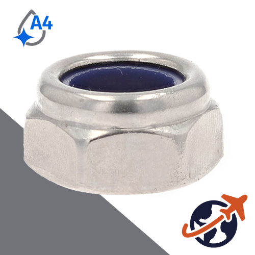 Nylon Locking Nut LOW,ISO 10511,A4 Stainless Steel