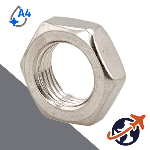 Jam Nut Fine Thread,DIN 439,A4 Stainless Steel