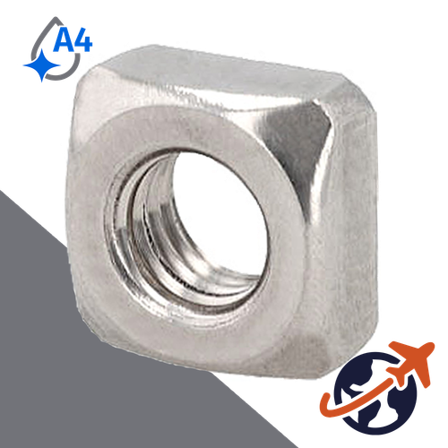 Square Nut,DIN 557,A4-80 Stainless Steel