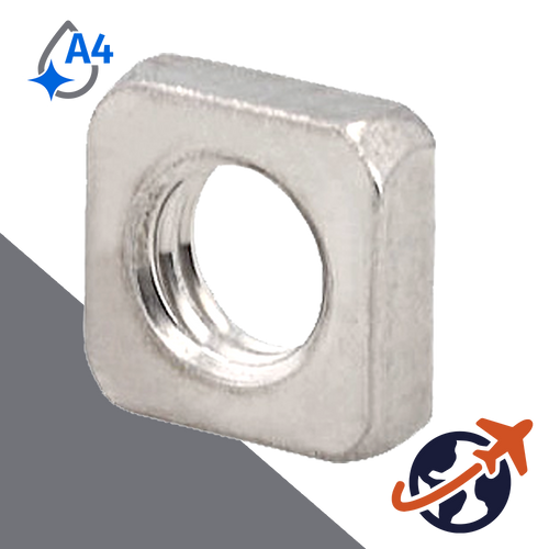 Square Nut Thin,DIN 562,A4-50 Stainless Steel