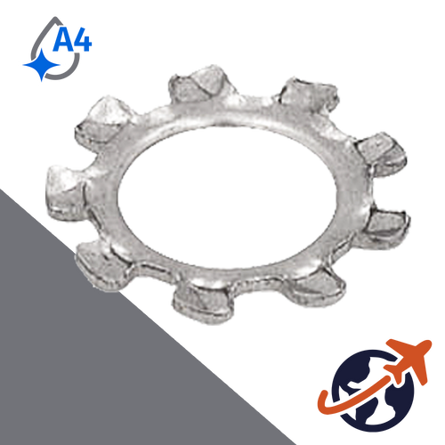 External Tooth Star Lock Washer - A4 Stainless DIN 6797-A