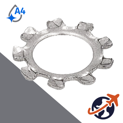 Toothed Star Lock Washer,DIN 6797 A,A4 Stainless Steel