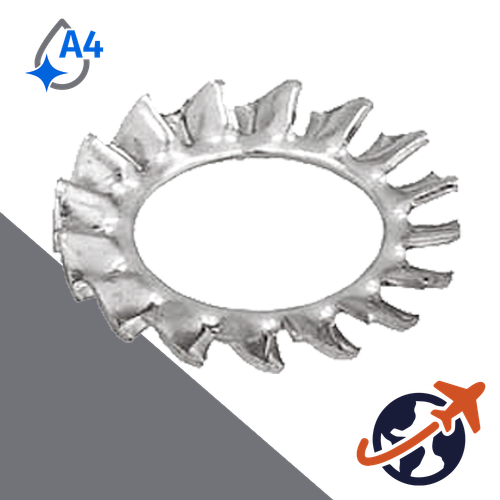 Serrated Star Lock Washer,DIN 6798 A,A4 Stainless Steel