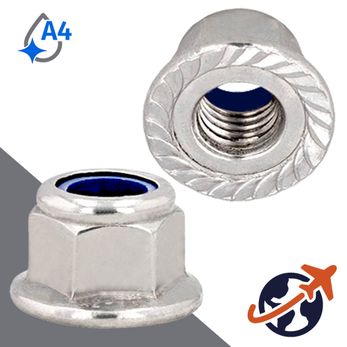 Nylon Flange Nut Serrated,DIN 6926,A4 Stainless Steel