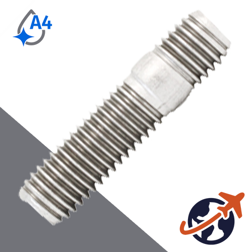 M10 Double Ended Stud,DIN 938,A4 Stainless Steel