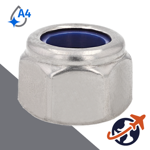 Nylon Locking Nut HIGH Type - A4 Stainless DIN 982