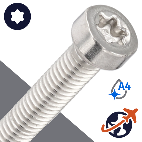 M8X1.25 Torx Low Socket Head Screw - A4 Stainless ISO 14580