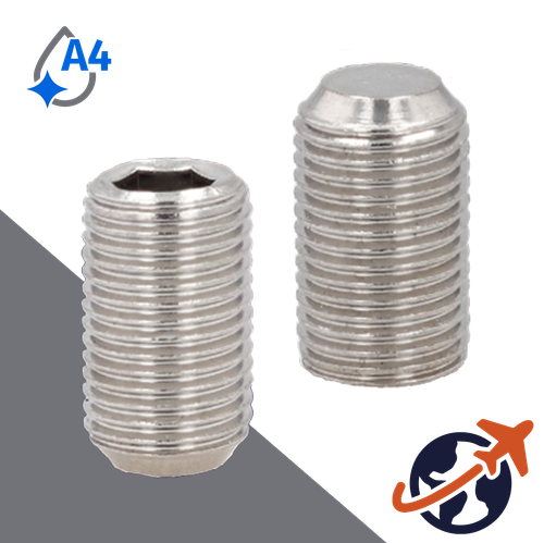 M1.6X0.35 Flat Point Set Screw,A4 Stainless Steel,ISO 4026 / DIN 913