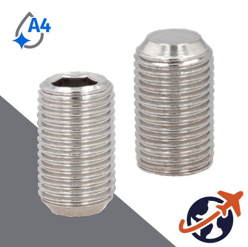M1.6X0.35 Flat Point Set Screw,A4 Stainless Steel,ISO 4026 / DIN 913