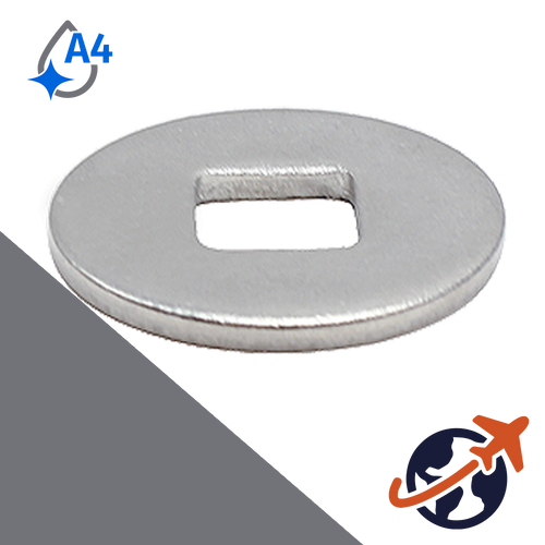 Carriage Bolt Fender Washer,A4 Stainless, Square Hole,DIN 440 Form "V"