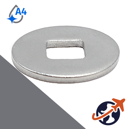 Carriage Bolt Fender Washer,A4 Stainless, Square Hole,DIN 440 Form "V"